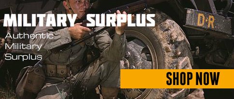 Surplus Canadian army and military clothing, boots, and field gear at the Central Alberta military outlet  